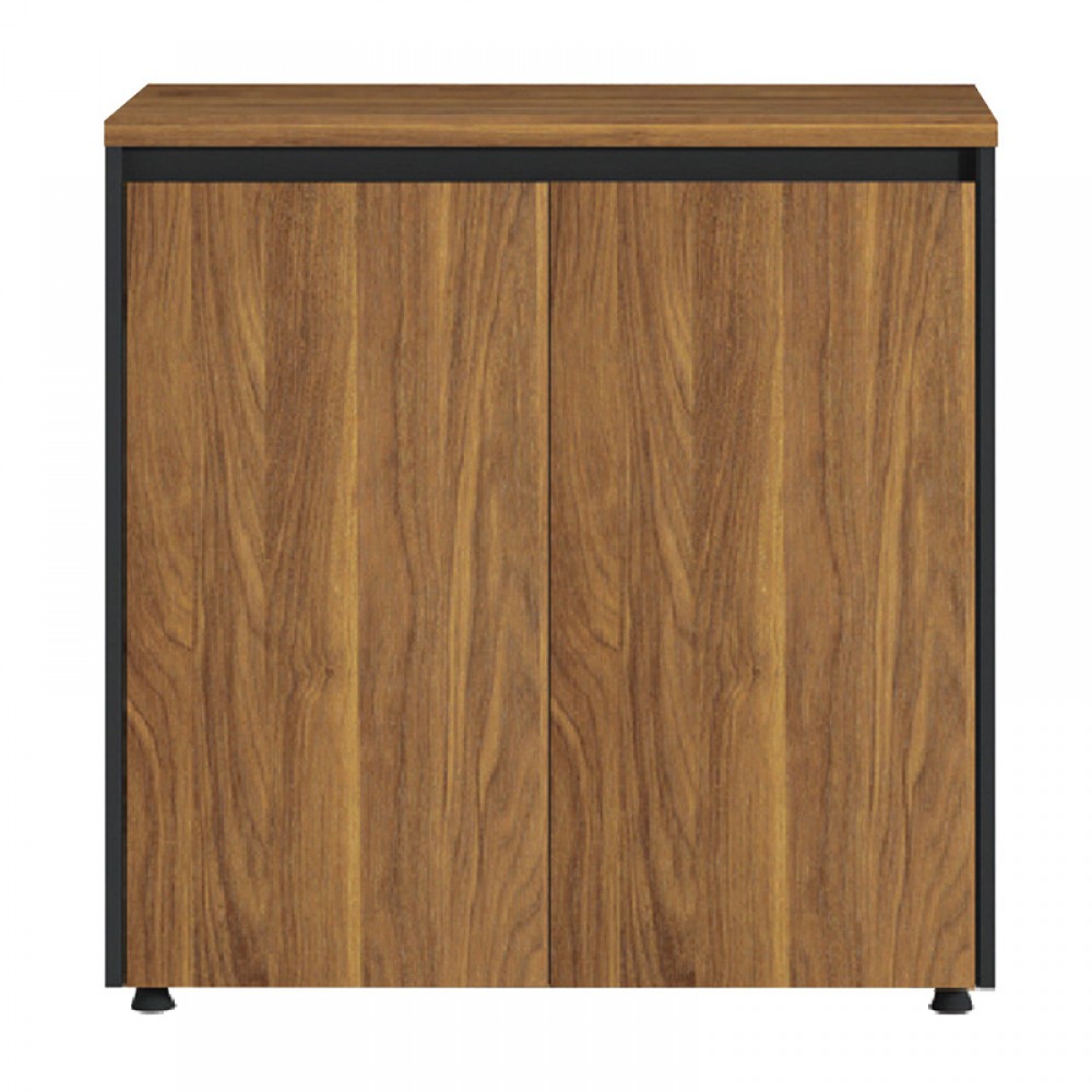 Ντουλάπια γραφείου χαμηλά επαγγελματικά Oscar pakoworld καρυδί-ανθρακί 200x40x80εκ