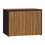 Ντουλάπια γραφείου χαμηλά επαγγελματικά Oscar pakoworld καρυδί-ανθρακί 200x40x80εκ