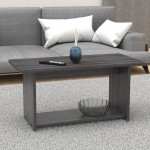 Τραπέζι Kumba pakoworld σε ανθρακί-wenge απόχρωση 80x40x42εκ