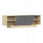 Έπιπλο τηλεόρασης Stevie pakoworld sonoma-ανθρακί 160x40x50εκ