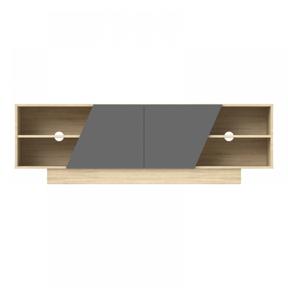 Έπιπλο τηλεόρασης Stevie pakoworld sonoma-ανθρακί 160x40x50εκ
