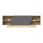 Έπιπλο τηλεόρασης Stevie pakoworld sonoma-ανθρακί 160x40x50εκ
