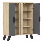 Παπουτσοθήκη-ντουλάπι Shoby pakoworld ανθρακί-sonoma 70.5x30x91εκ