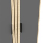 Παπουτσοθήκη-ντουλάπι Shoby pakoworld ανθρακί-sonoma 70.5x30x91εκ