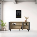 Μπουφές Billie pakoworld sonoma-ανθρακί149x40x77εκ