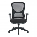 Καρέκλα γραφείου εργασίας Litulo pakoworld ύφασμα mesh μαύρο 51x50.5x98/106εκ