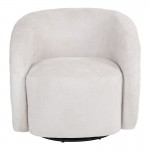 Πολυθρόνα Barrelo pakoworld περιστρεφόμενη με κρεμ ύφασμα 77x72x69εκ