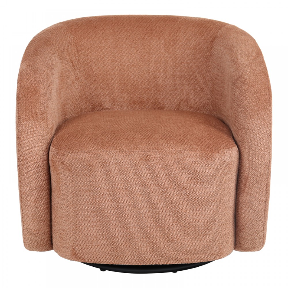 Πολυθρόνα Barrelo pakoworld περιστρεφόμενη ύφασμα σάπιο μήλο 77x72x69εκ