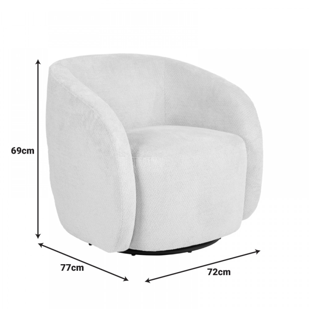 Πολυθρόνα Barrelo pakoworld περιστρεφόμενη ύφασμα σάπιο μήλο 77x72x69εκ