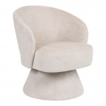 Πολυθρόνα Cioura pakoworld περιστρεφόμενη ύφασμα μπεζ 70x68x75εκ