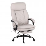Καρέκλα γραφείου διευθυντή Sedici pakoworld με μηχανισμό massage- pu μπεζ 72x63x115-123εκ