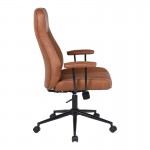 Καρέκλα γραφείου διευθυντή Philareti pakoworld καφέ PU 74x71,5x108-118εκ