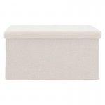 Σκαμπό-μπαούλο Forward pakoworld ύφασμα μπουκλέ ivory 76.5x38x37.5εκ