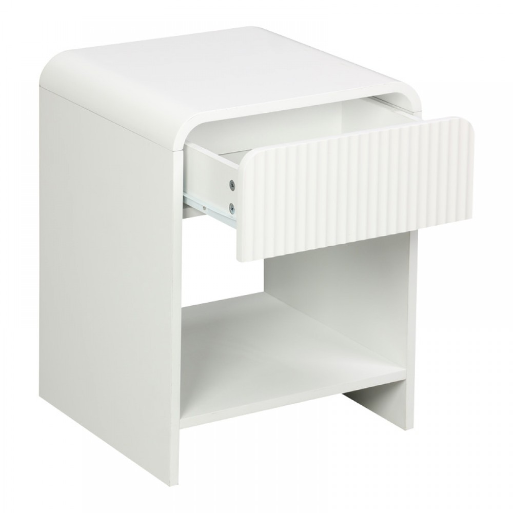 Κομοδίνο Zeplen pakoworld MDF σε λευκή απόχρωση 40x40x53εκ