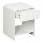 Κομοδίνο Zeplen pakoworld MDF σε λευκή απόχρωση 40x40x53εκ
