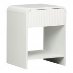 Κομοδίνο Zeplen pakoworld MDF σε λευκή απόχρωση 40x40x53εκ