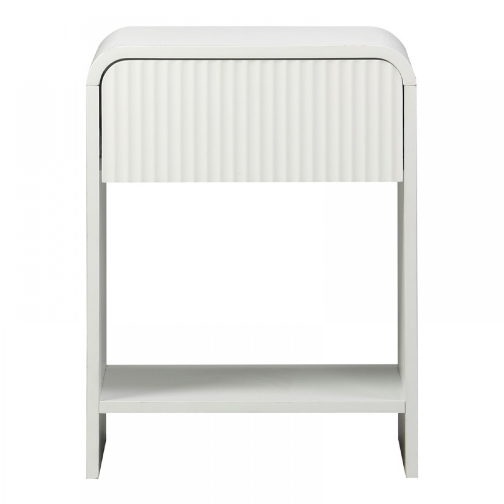 Κομοδίνο Zeplen pakoworld MDF σε λευκή απόχρωση 40x40x53εκ