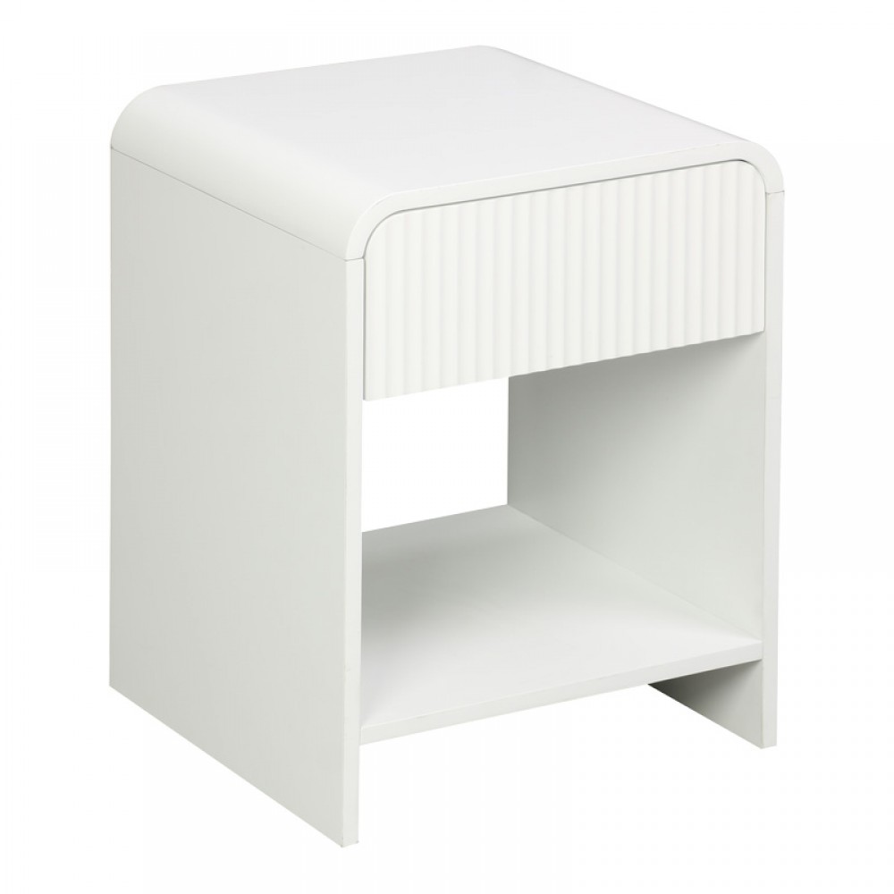 Κομοδίνο Zeplen pakoworld MDF σε λευκή απόχρωση 40x40x53εκ