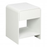 Κομοδίνο Zeplen pakoworld MDF σε λευκή απόχρωση 40x40x53εκ