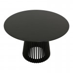 Τραπέζι Domonic pakoworld mdf σε μαύρη απόχρωση Φ120x75εκ