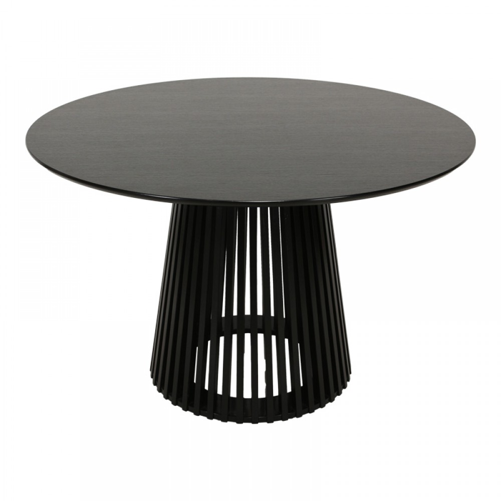 Τραπέζι Domonic pakoworld mdf σε μαύρη απόχρωση Φ120x75εκ