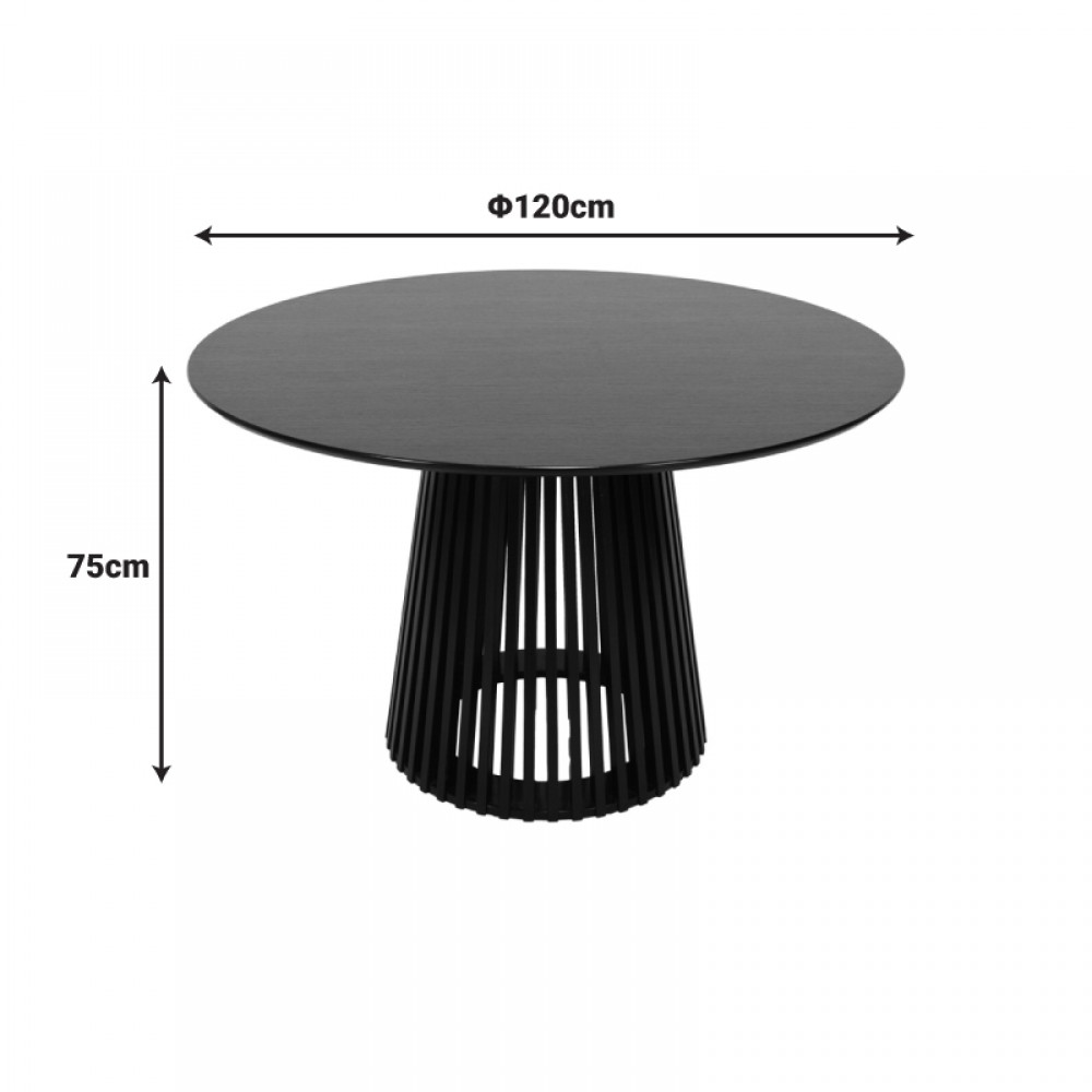 Τραπέζι Domonic pakoworld mdf σε μαύρη απόχρωση Φ120x75εκ