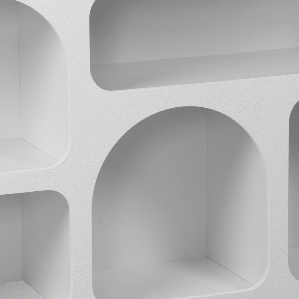 Μπουφές Emersi pakoworld με ράφια mdf σε λευκή απόχρωση 164x34x76εκ