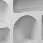 Μπουφές Emersi pakoworld με ράφια mdf σε λευκή απόχρωση 164x34x76εκ