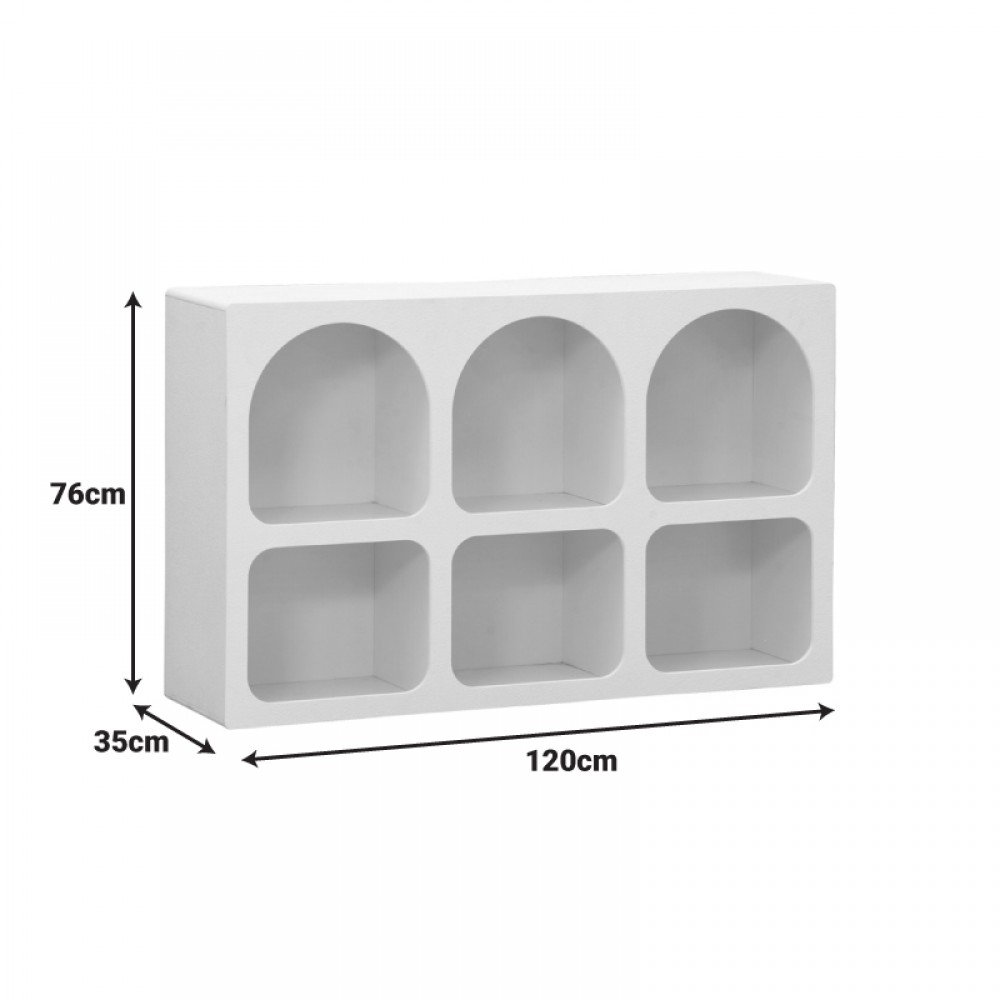 Μπουφές Emersi pakoworld με ράφια mdf σε λευκή απόχρωση 120x35x76εκ