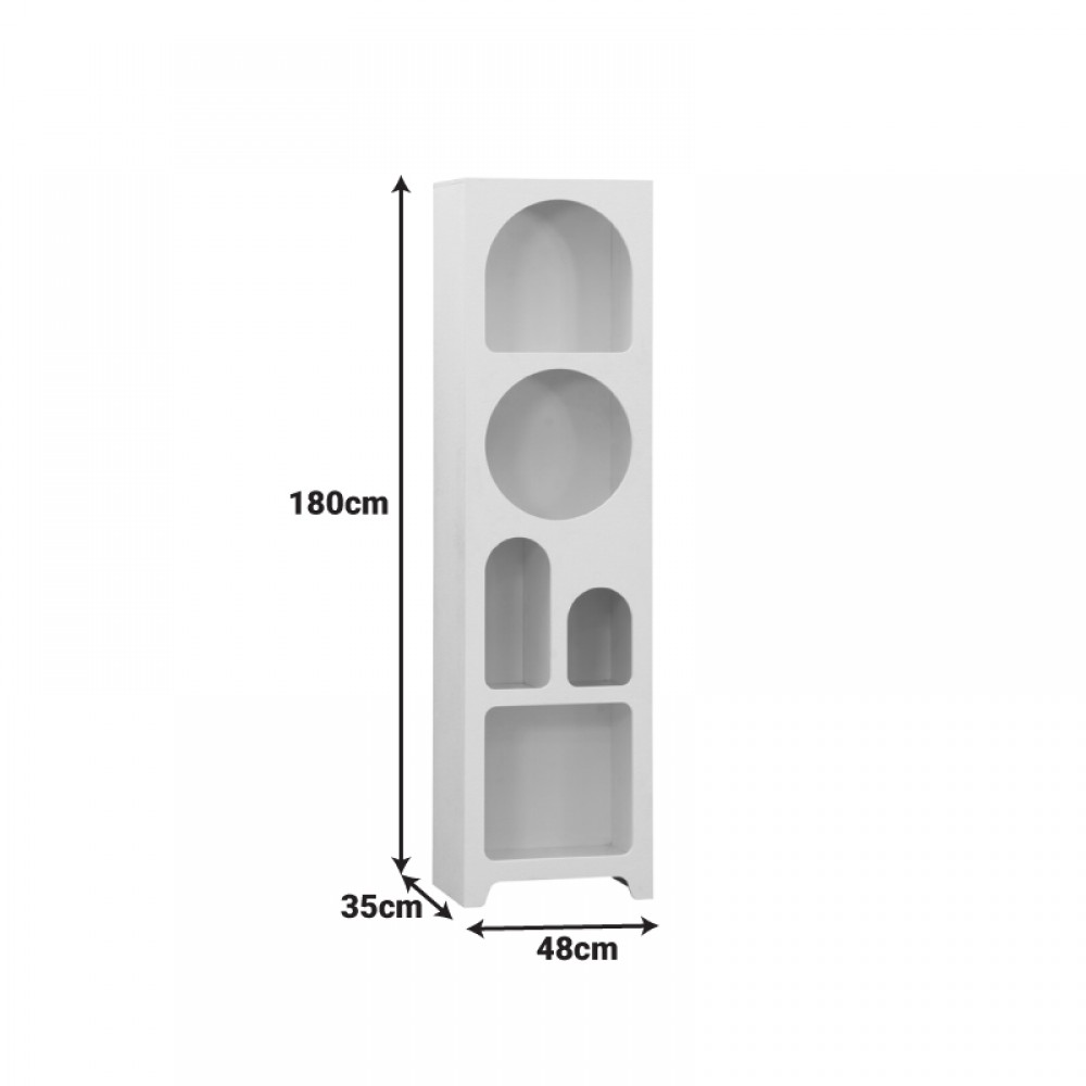 Βιβλιοθήκη Emersi pakoworld mdf σε λευκή απόχρωση 48x35x180εκ