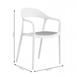 Πολυθρόνα Ember pakoworld με UV protection PP μπεζ- λευκό 52.5x56.5x81εκ.