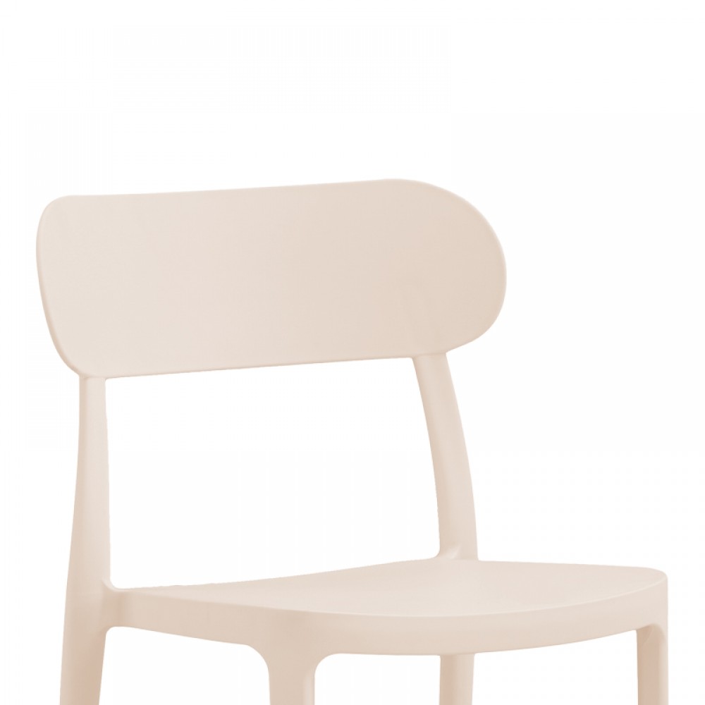 Καρέκλα Amvroan στοιβαζόμενη pakoworld με UV protection cappuccino pp 51x49x79.5εκ
