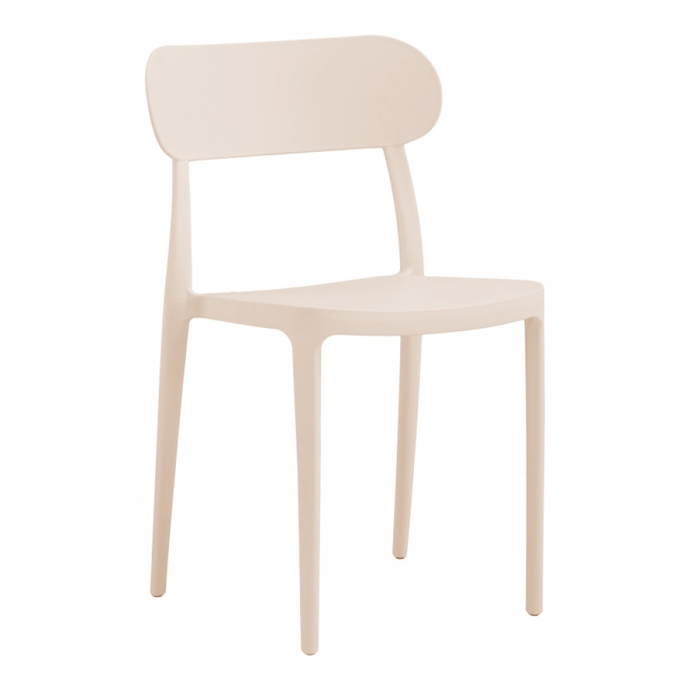 Καρέκλα Amvroan στοιβαζόμενη pakoworld με UV protection cappuccino pp 51x49x79.5εκ