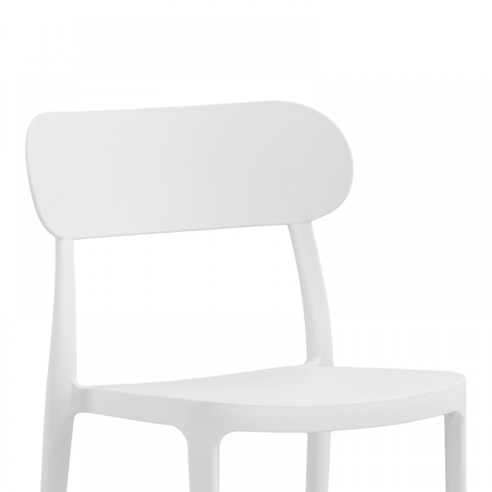 Καρέκλα Amvroan στοιβαζόμενη pakoworld με UV protection λευκό pp 51x49x79.5εκ