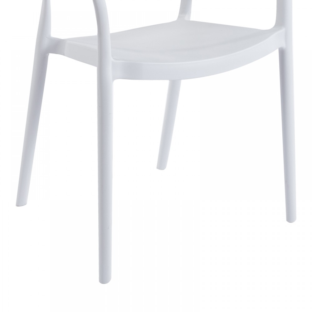 Πολυθρόνα Ankara pakoworld στοιβαζόμενη pp-pe rattan σε λευκή-φυσική απόχρωση 54x55.5x77εκ