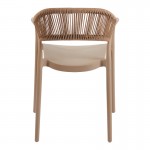 Πολυθρόνα Ankara pakoworld στοιβαζόμενη pp-pe rattan σε μόκα-φυσική απόχρωση 54x55.5x77εκ