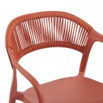 Πολυθρόνα Ankara pakoworld στοιβαζόμενη pp-pe rattan σε terracotta απόχρωση 54x55.5x77εκ
