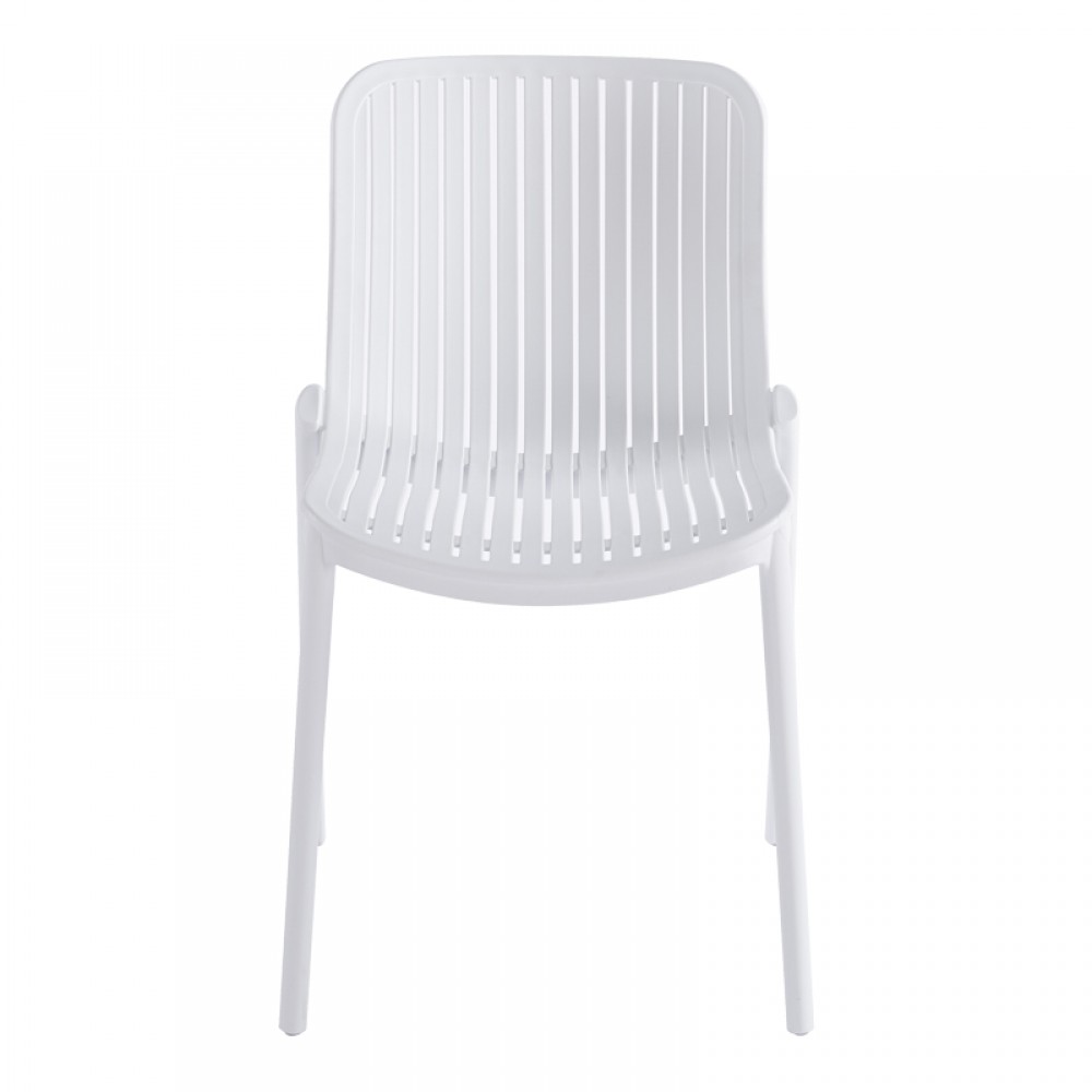 Καρέκλα Teragi στοιβαζόμενη pakoworld pp με UV protection λευκή 58x43.5x82εκ