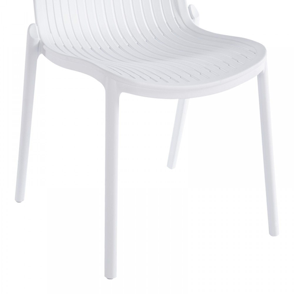 Καρέκλα Teragi στοιβαζόμενη pakoworld pp με UV protection λευκή 58x43.5x82εκ