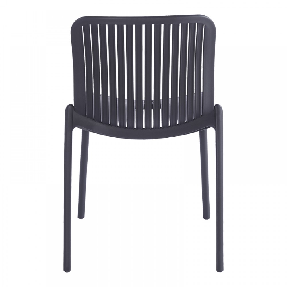 Καρέκλα Teragi στοιβαζόμενη pakoworld pp με UV protection ανθρακί 58x43.5x82εκ