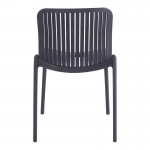 Καρέκλα Teragi στοιβαζόμενη pakoworld pp με UV protection ανθρακί 58x43.5x82εκ