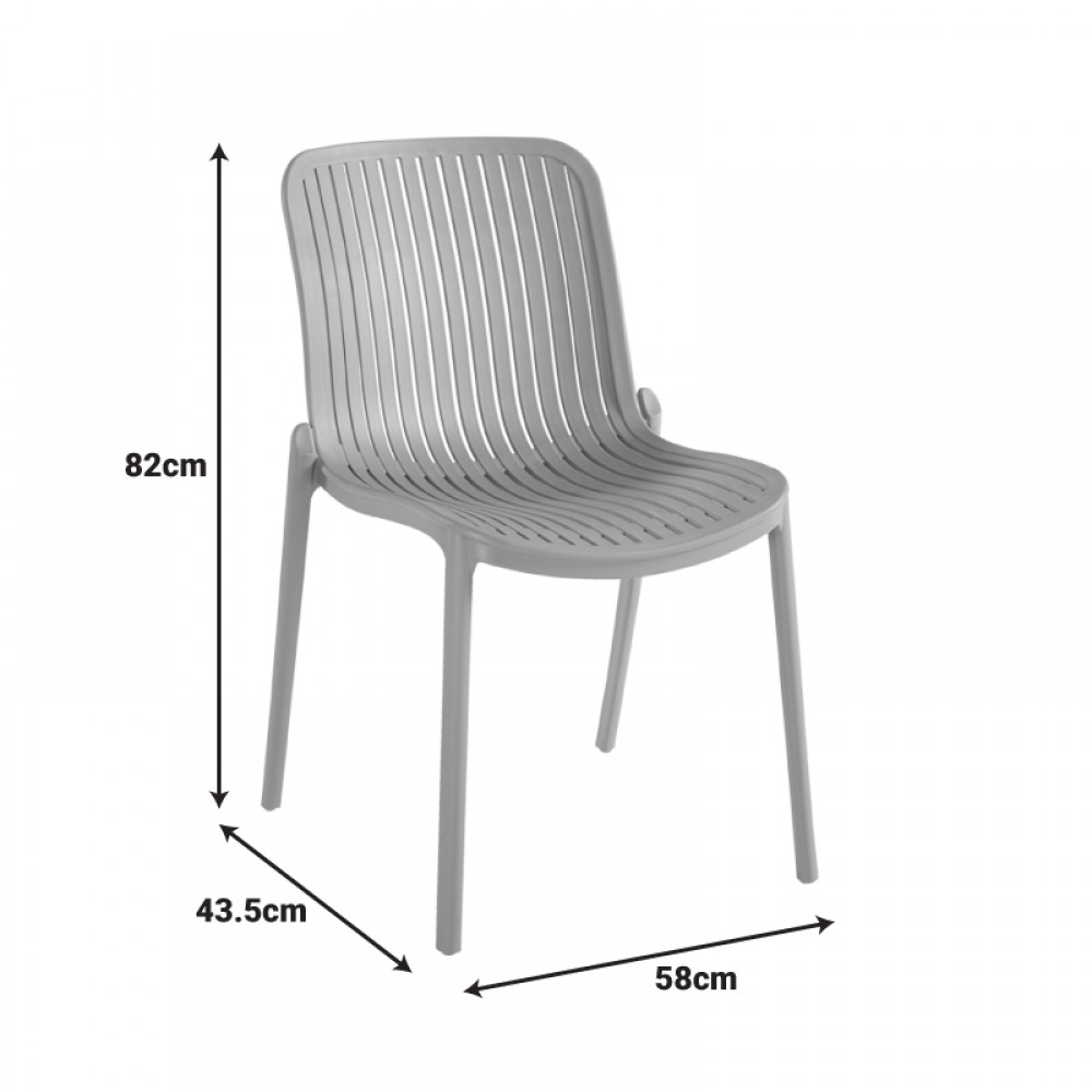 Καρέκλα Teragi στοιβαζόμενη pakoworld pp με UV protection terracotta 58x43.5x82εκ