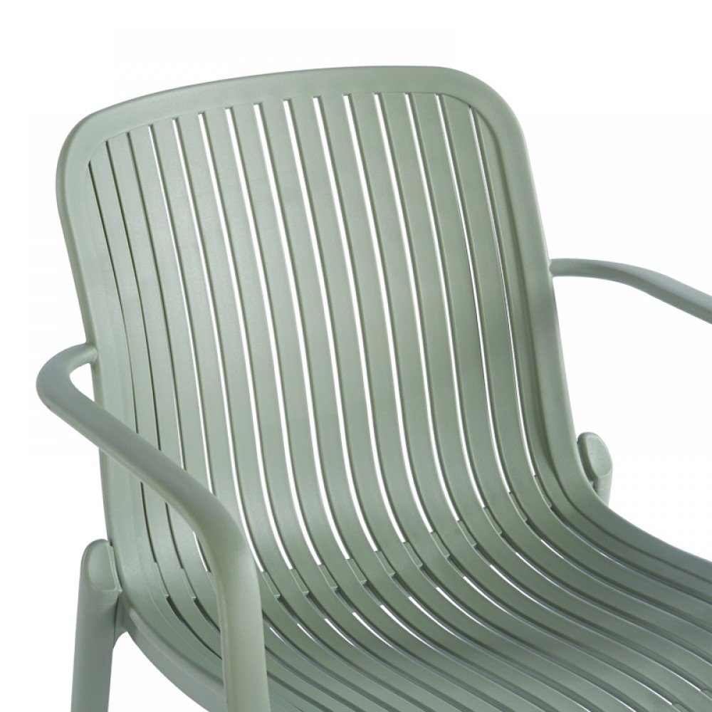 Πολυθρόνα Teragi στοιβαζόμενη pakoworld pp με UV protection μέντα 59x57x82εκ