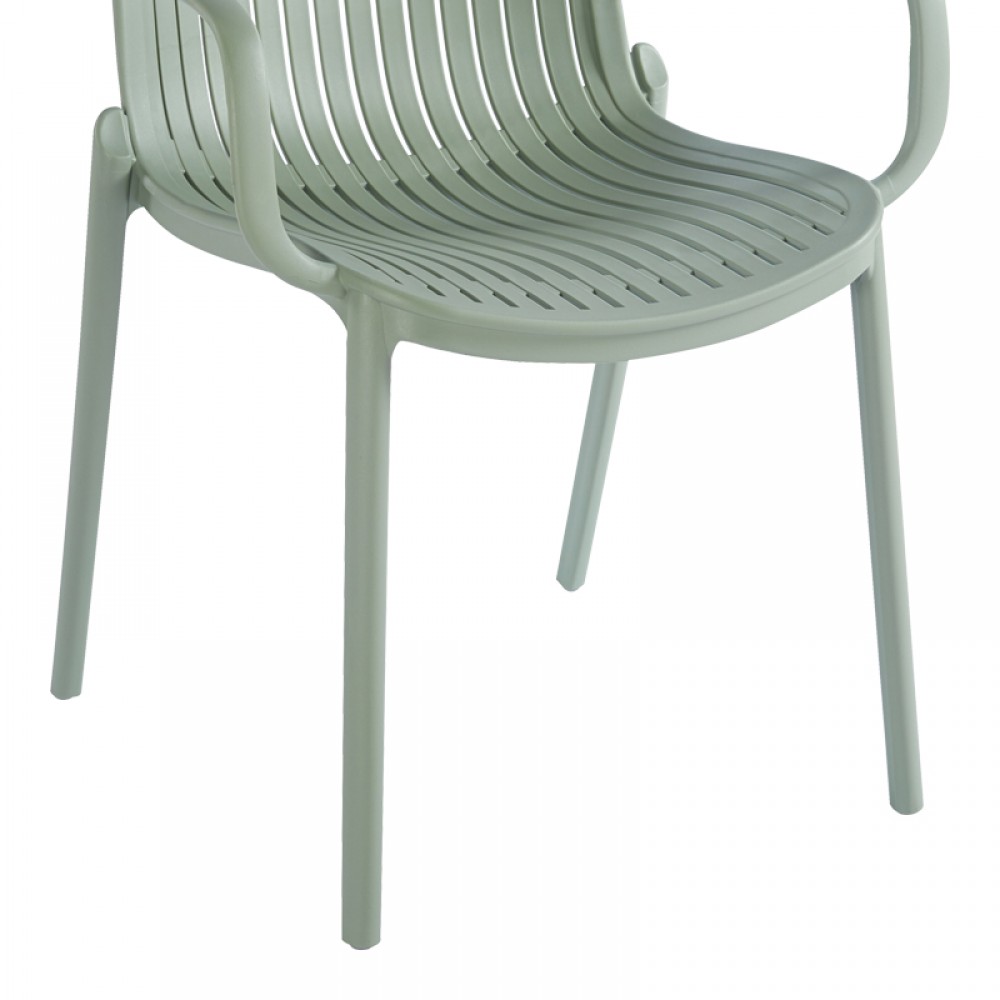 Πολυθρόνα Teragi στοιβαζόμενη pakoworld pp με UV protection μέντα 59x57x82εκ