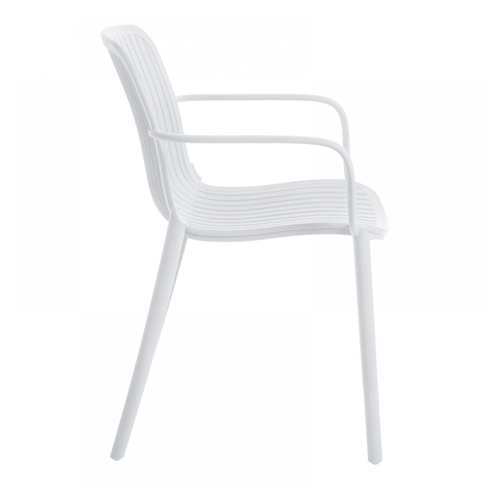 Πολυθρόνα Teragi στοιβαζόμενη pakoworld pp με UV protection λευκή 59x57x82εκ