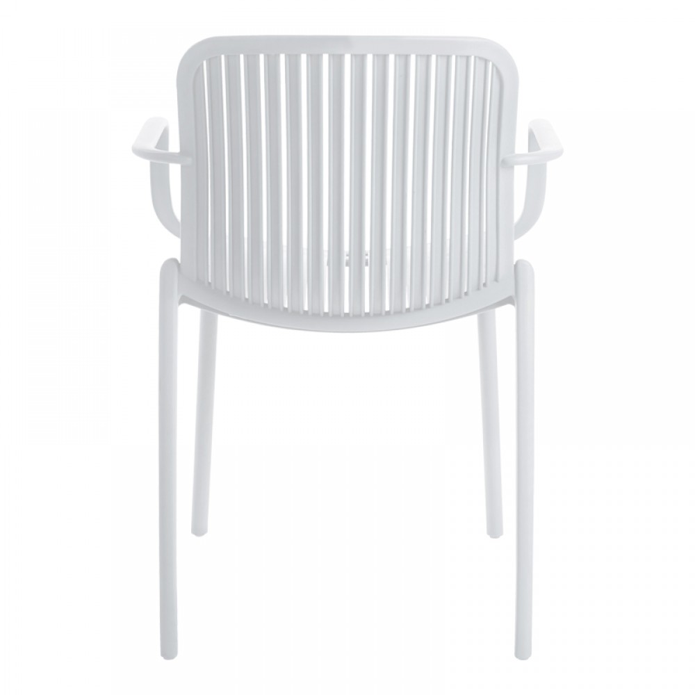 Πολυθρόνα Teragi στοιβαζόμενη pakoworld pp με UV protection λευκή 59x57x82εκ