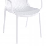 Πολυθρόνα Teragi στοιβαζόμενη pakoworld pp με UV protection λευκή 59x57x82εκ