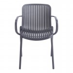 Πολυθρόνα Teragi στοιβαζόμενη pakoworld pp με UV protection ανθρακί 59x57x82εκ