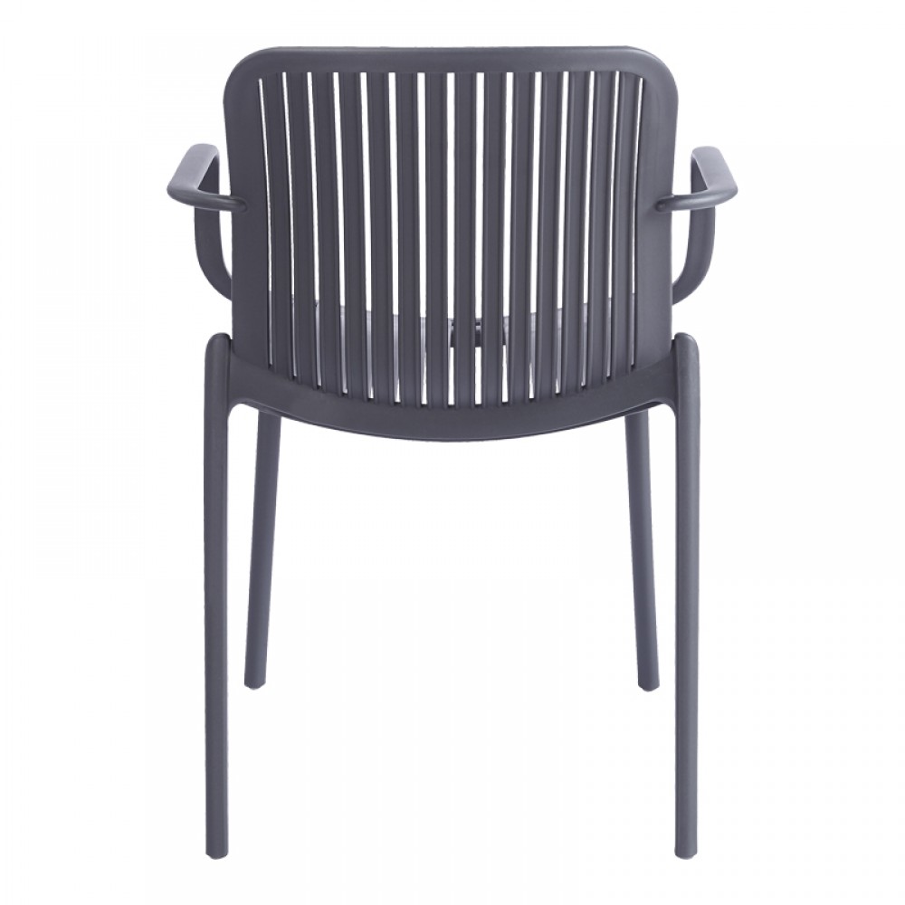 Πολυθρόνα Teragi στοιβαζόμενη pakoworld pp με UV protection ανθρακί 59x57x82εκ