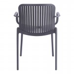 Πολυθρόνα Teragi στοιβαζόμενη pakoworld pp με UV protection ανθρακί 59x57x82εκ